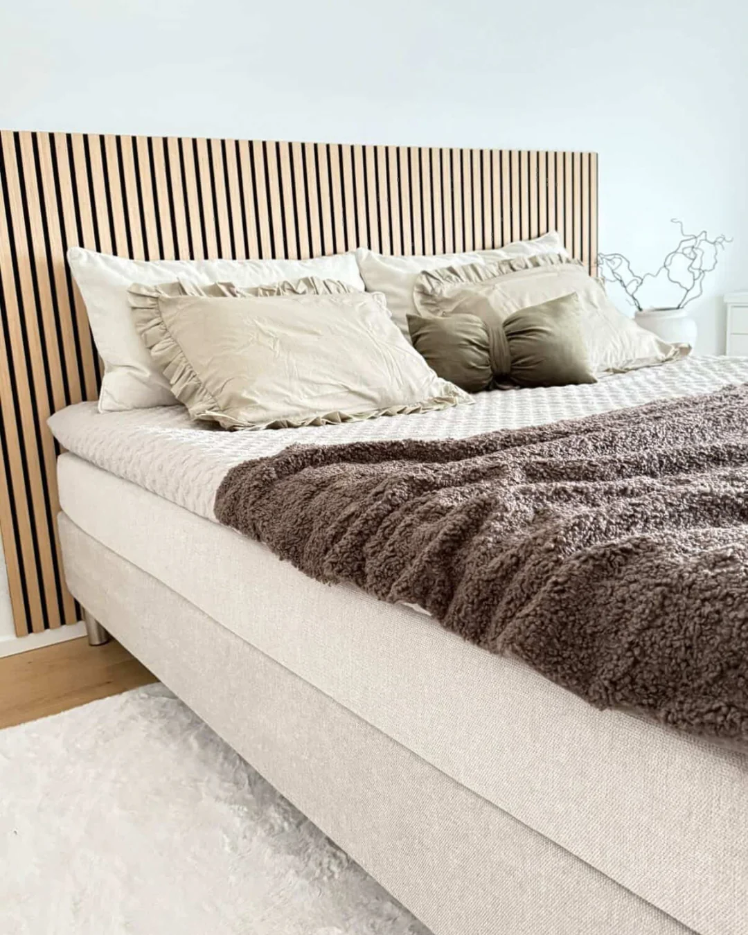 Premium kontinentalsäng i beige 180x200 cm med 7 cm bäddmadrass i memoryskum inkl. kromben - Image 5