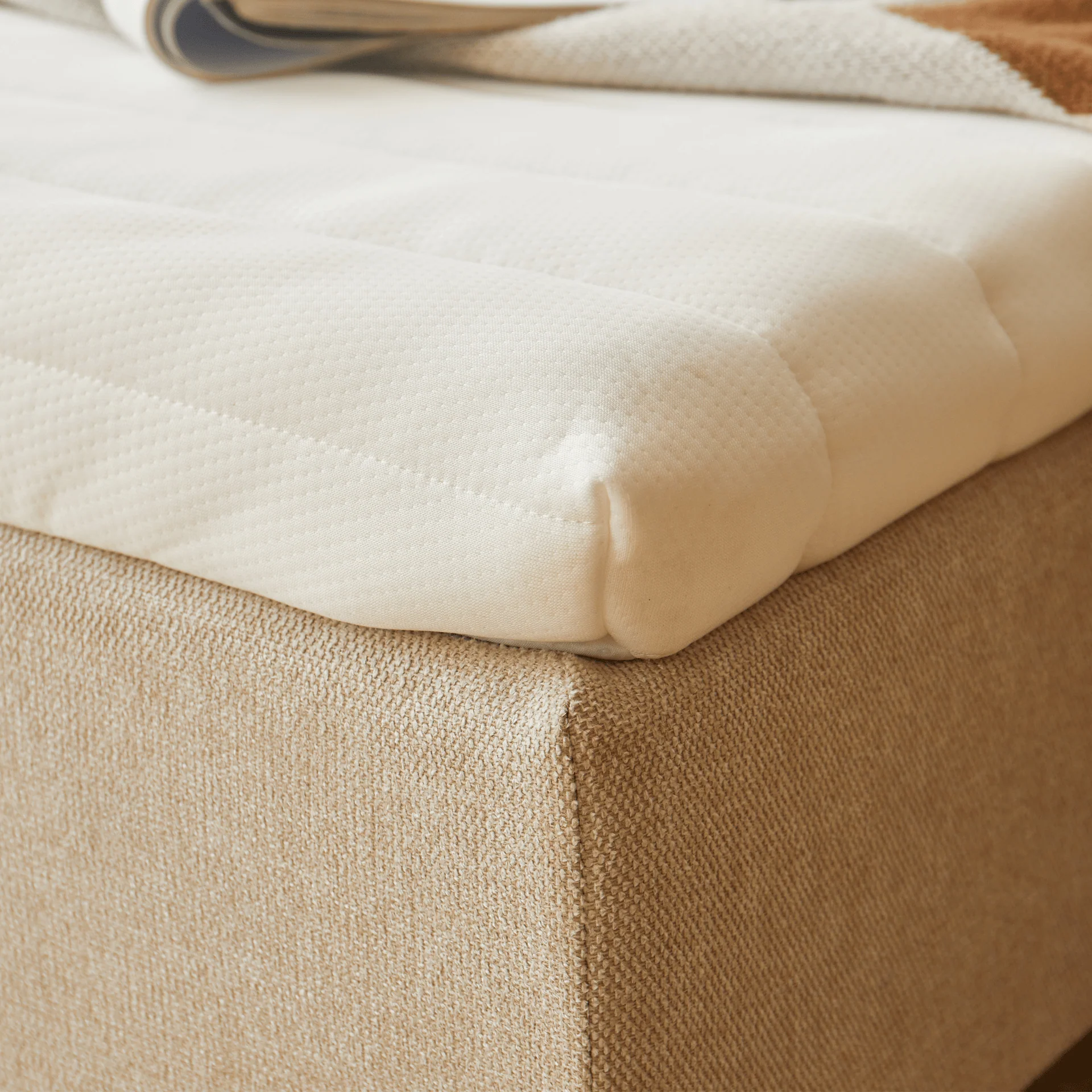 Premium resårbotten i beige 140x200 cm med 7 cm bäddmadrass i memoryskum exkl. ben - Image 5