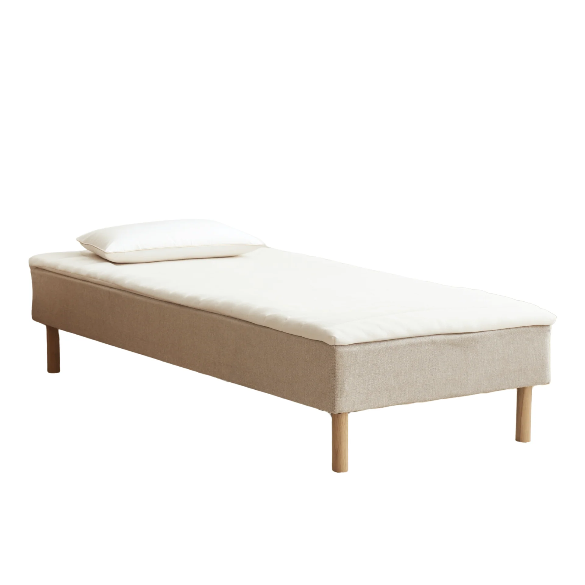Resårbotten i beige 90x200 cm med 4 cm bäddmadrass i PU-skum exkl. ben - Image 2
