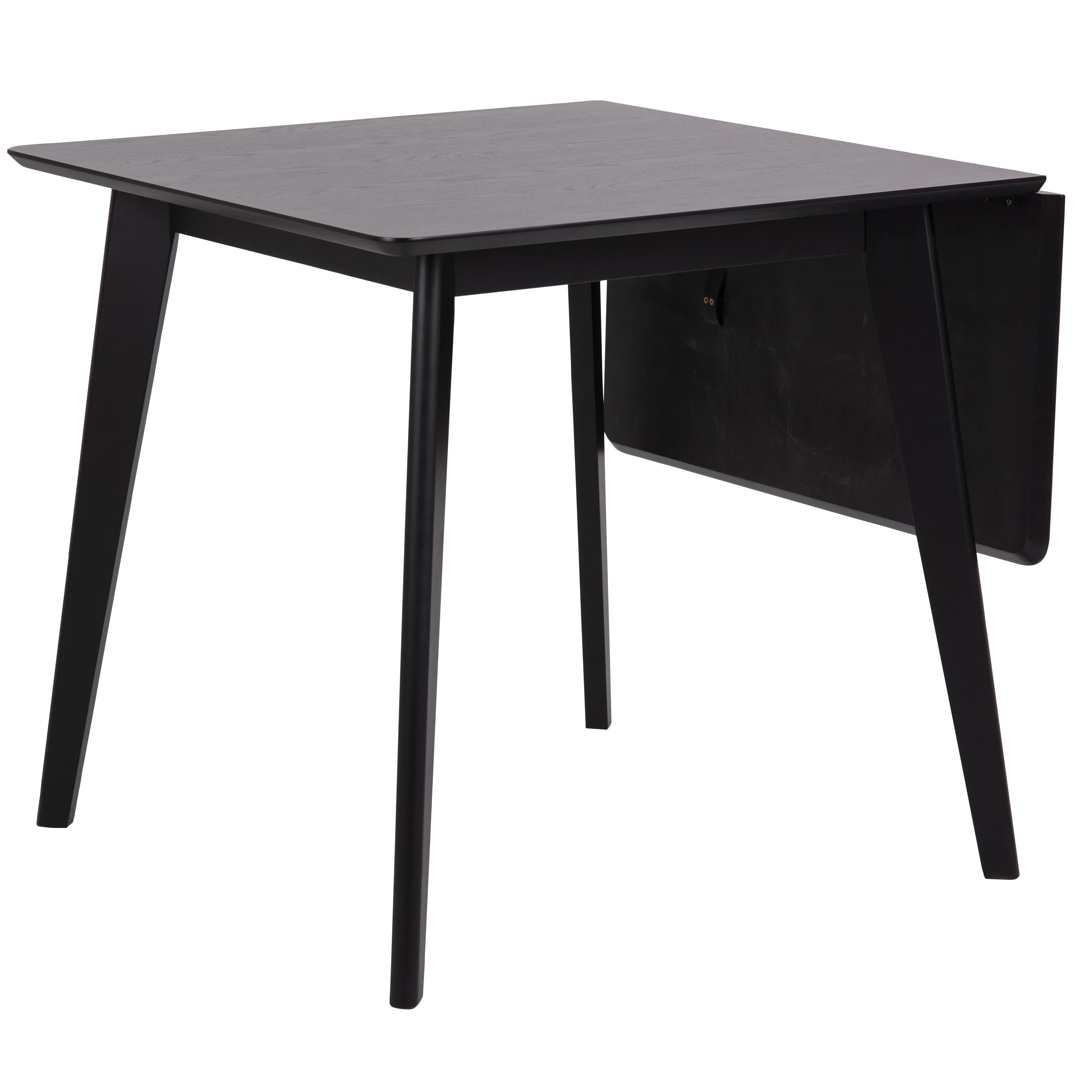 Rickie - Svart lackerat klaffbord i ekfanér, 80/120 x 80 cm - Image 3
