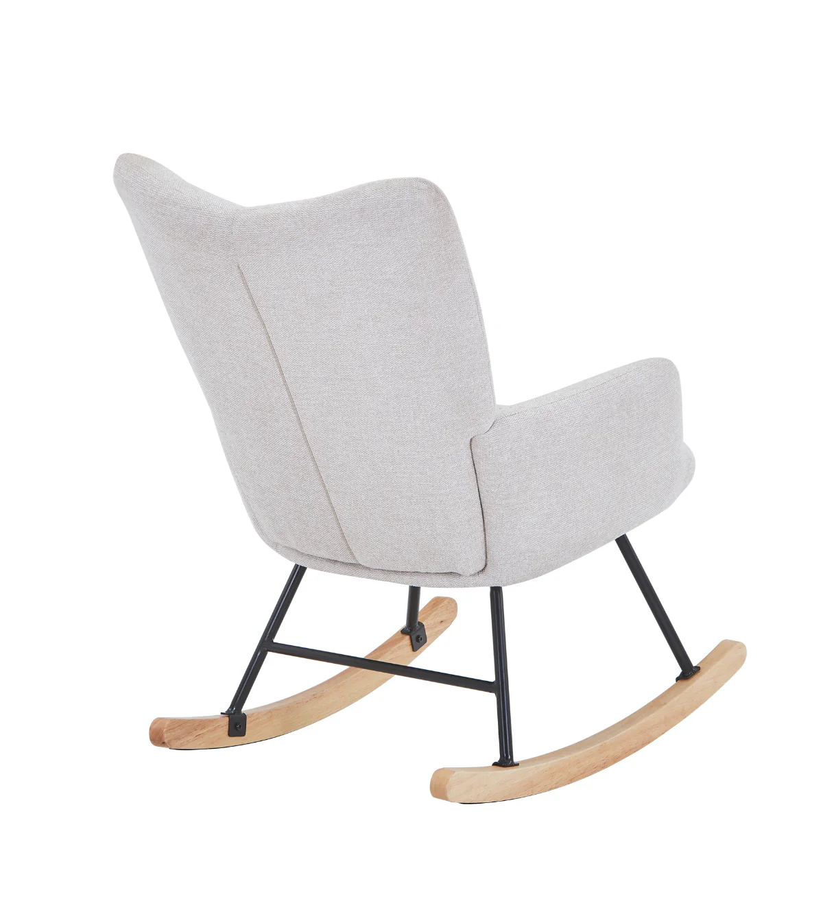 Robert gungstol med armstöd – beige tyg med ek - Image 4
