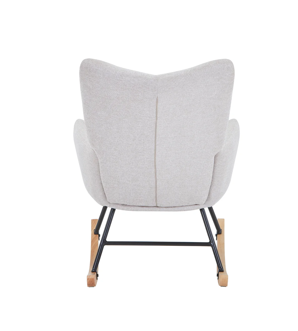 Robert gungstol med armstöd – beige tyg med ek - Image 5