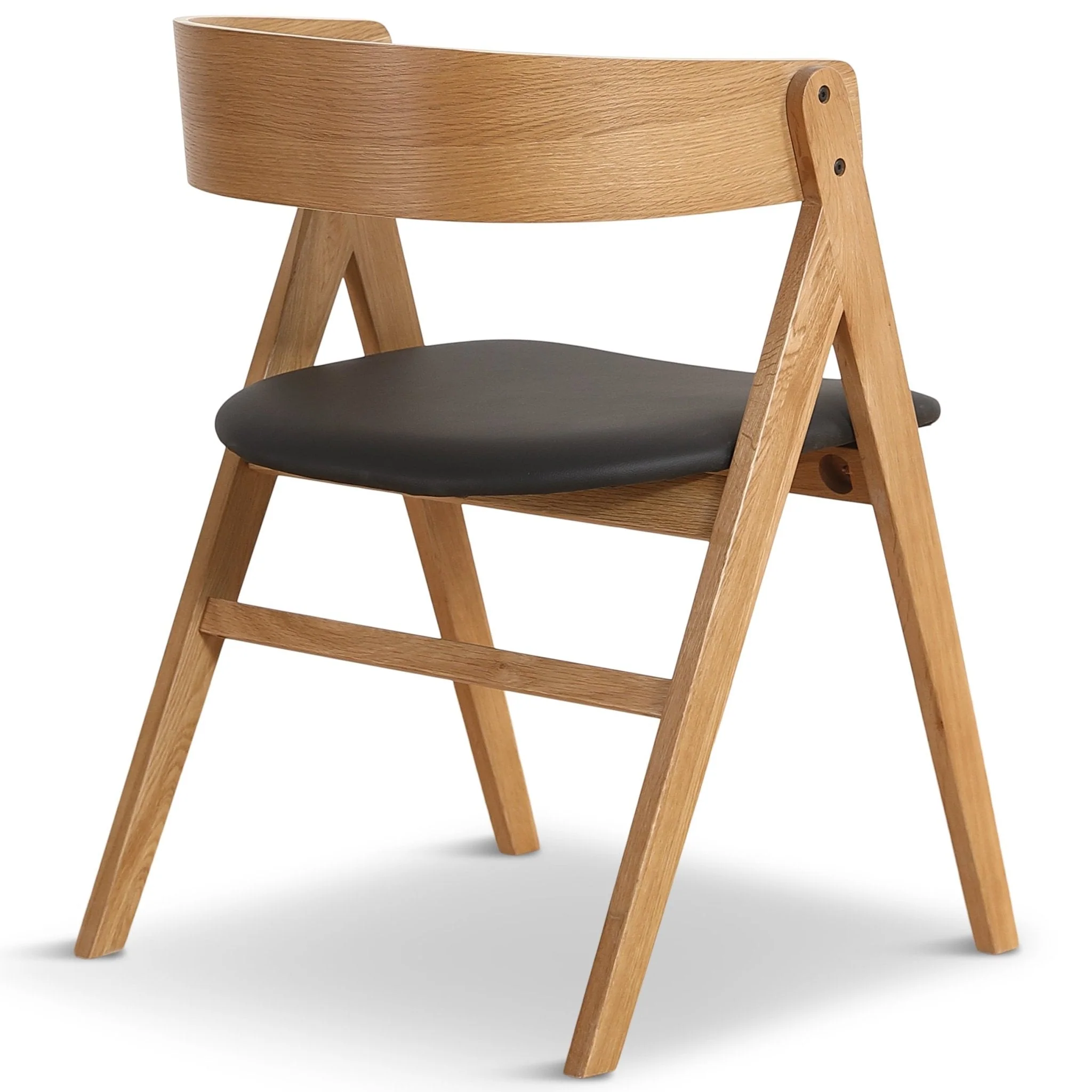 Samantha trästol i ek med svart PU-sits - Image 4