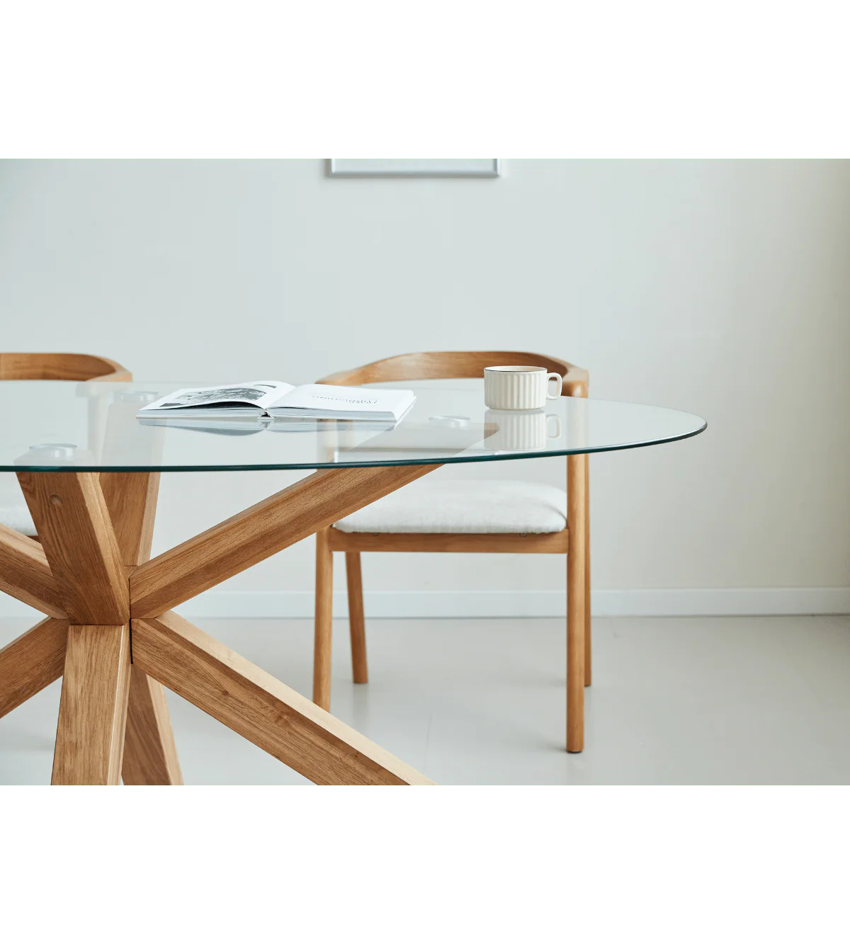 Sidney - Matbord i glas med ben i massiv ek 175x90 cm - Image 10