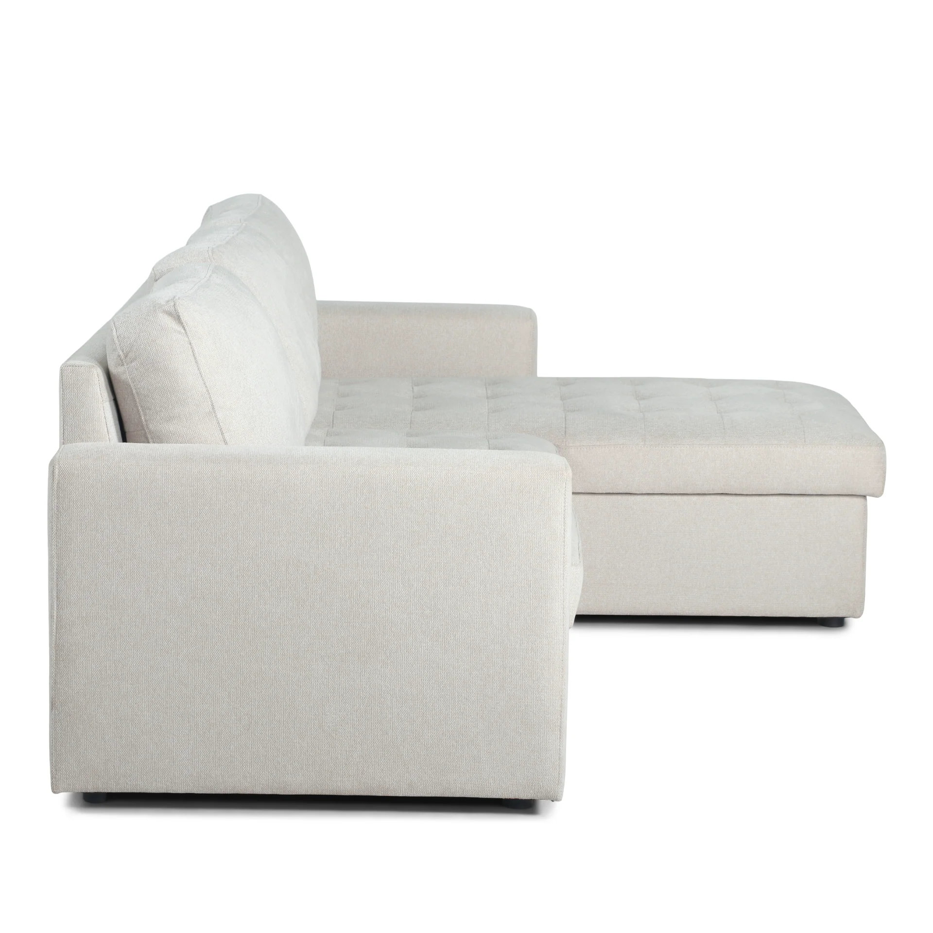 Sinus - Vändbar, bäddsoffa med schäslong och förvaring i beige - Image 12