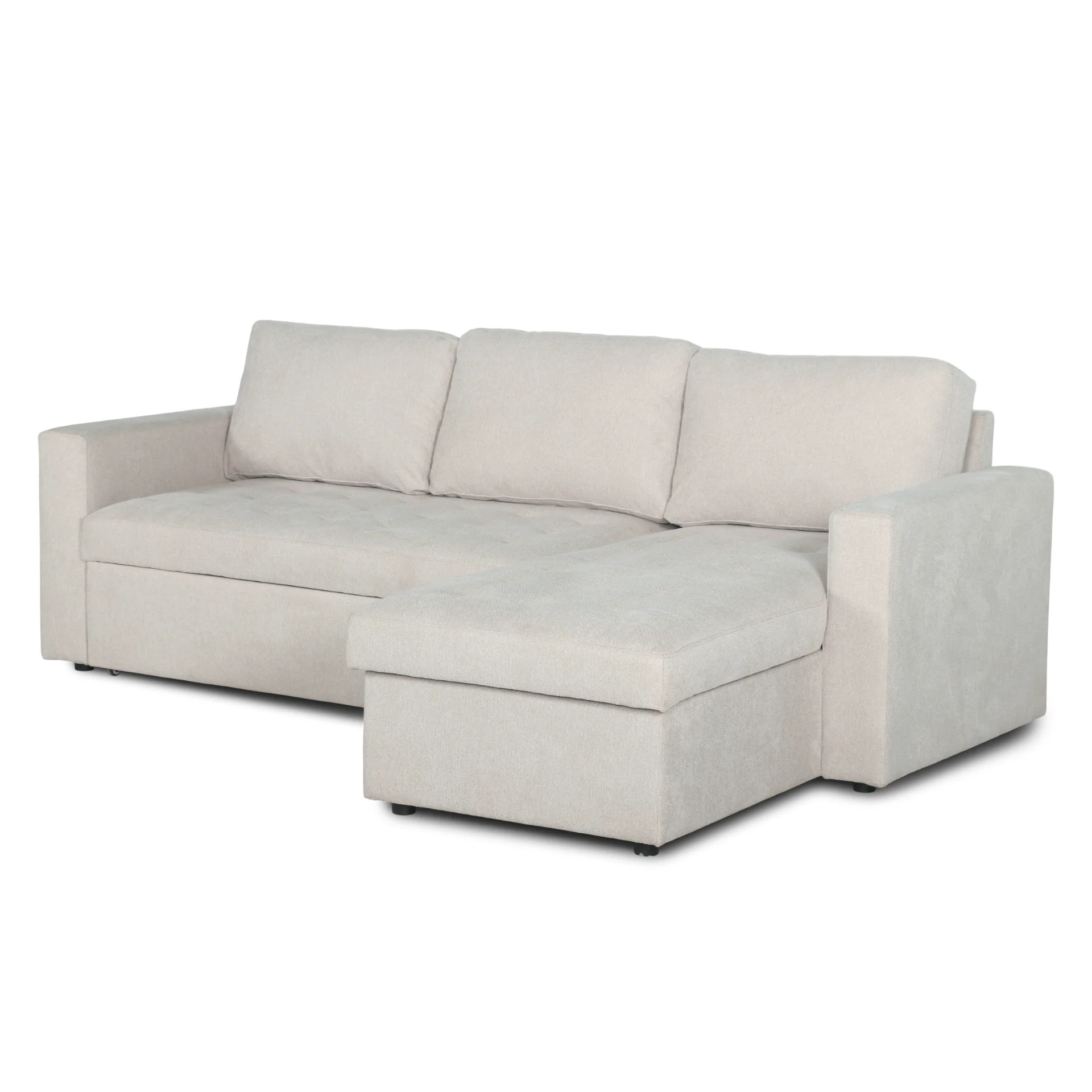 Sinus - Vändbar, bäddsoffa med schäslong och förvaring i beige - Image 6