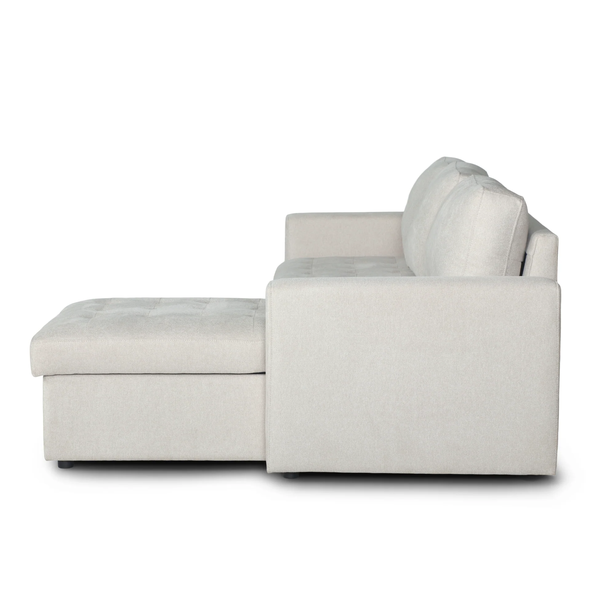 Sinus - Vändbar, bäddsoffa med schäslong och förvaring i beige - Image 8