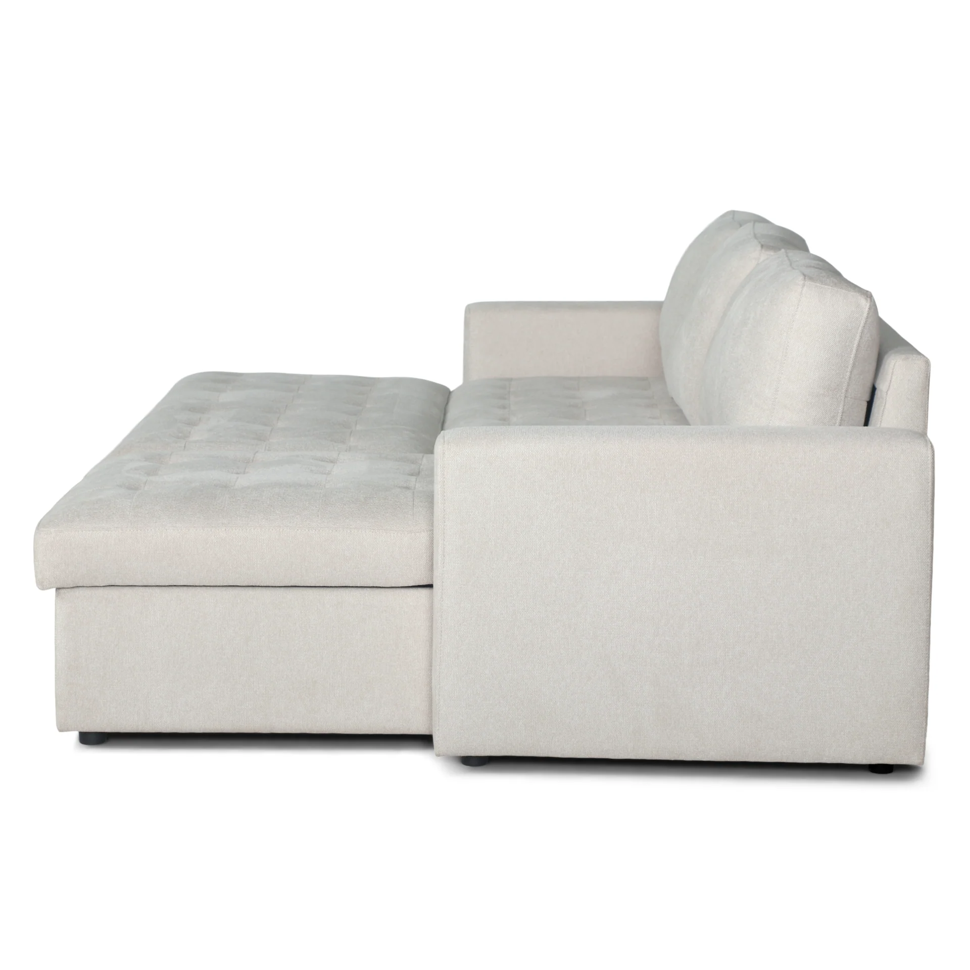 Sinus - Vändbar, bäddsoffa med schäslong och förvaring i beige - Image 9