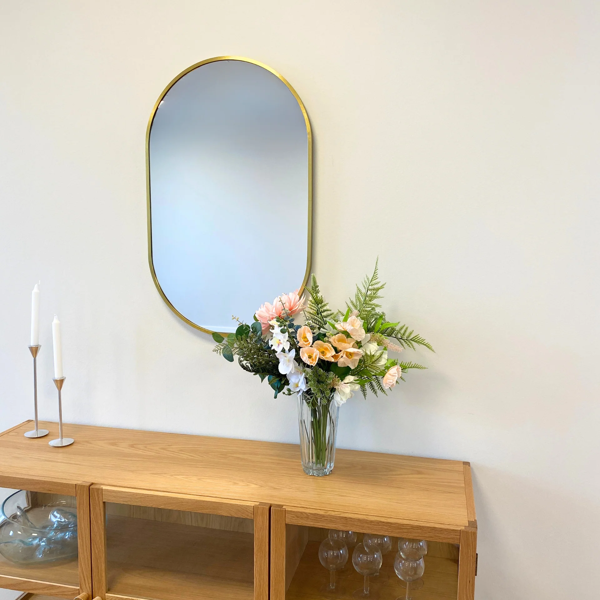 Sofie - Spegel oval med ram i mässing/guld 50 x 80 cm - Image 2