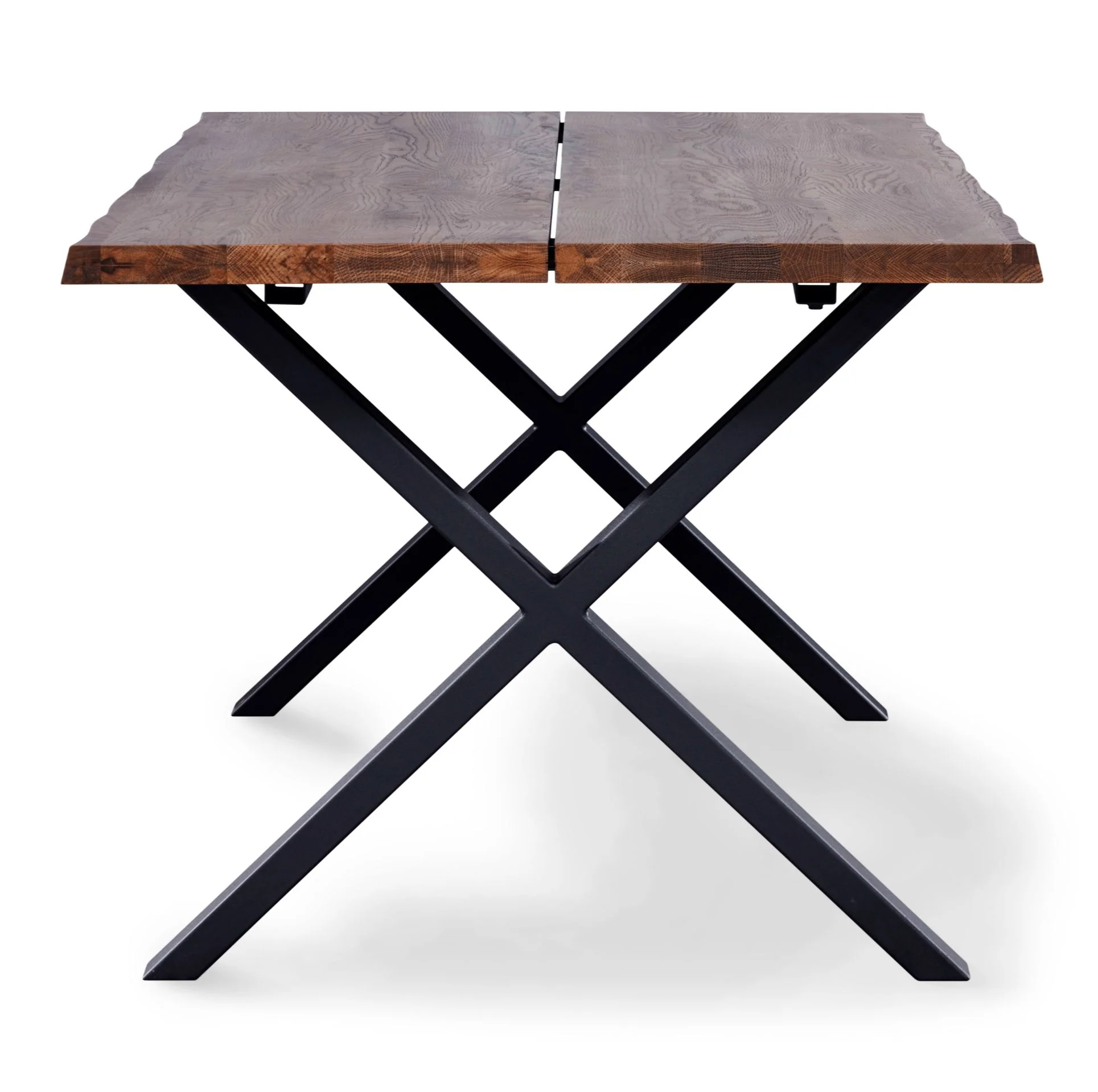 Susan - Plankbord 200 x 95 cm i rökt ek med kryssben (förberett för tilläggsskivor) - Image 4