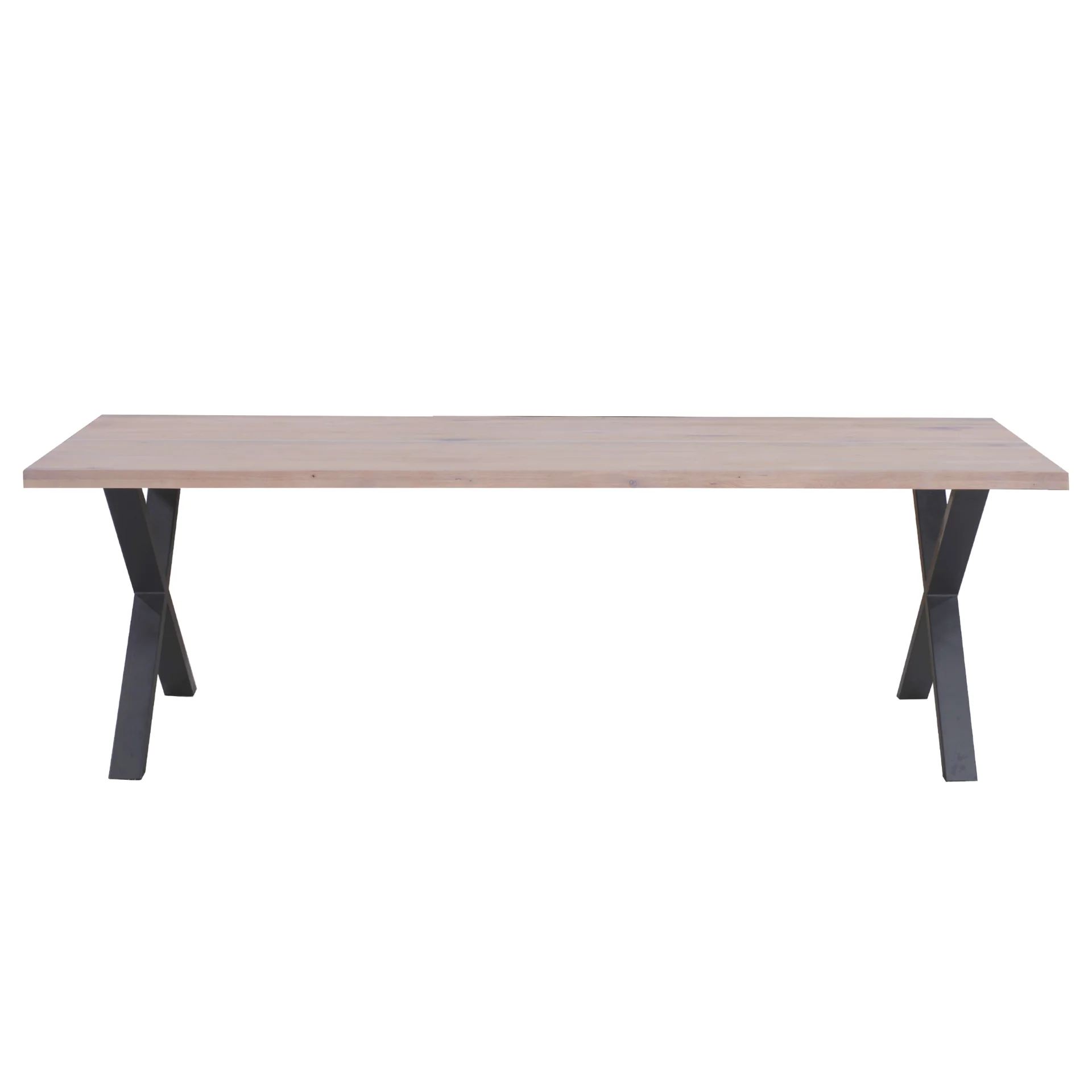 Susan - Plankbord 200 x 95 cm i vitoljad ek med kryssben (förberett för tilläggsskivor) - Image 4