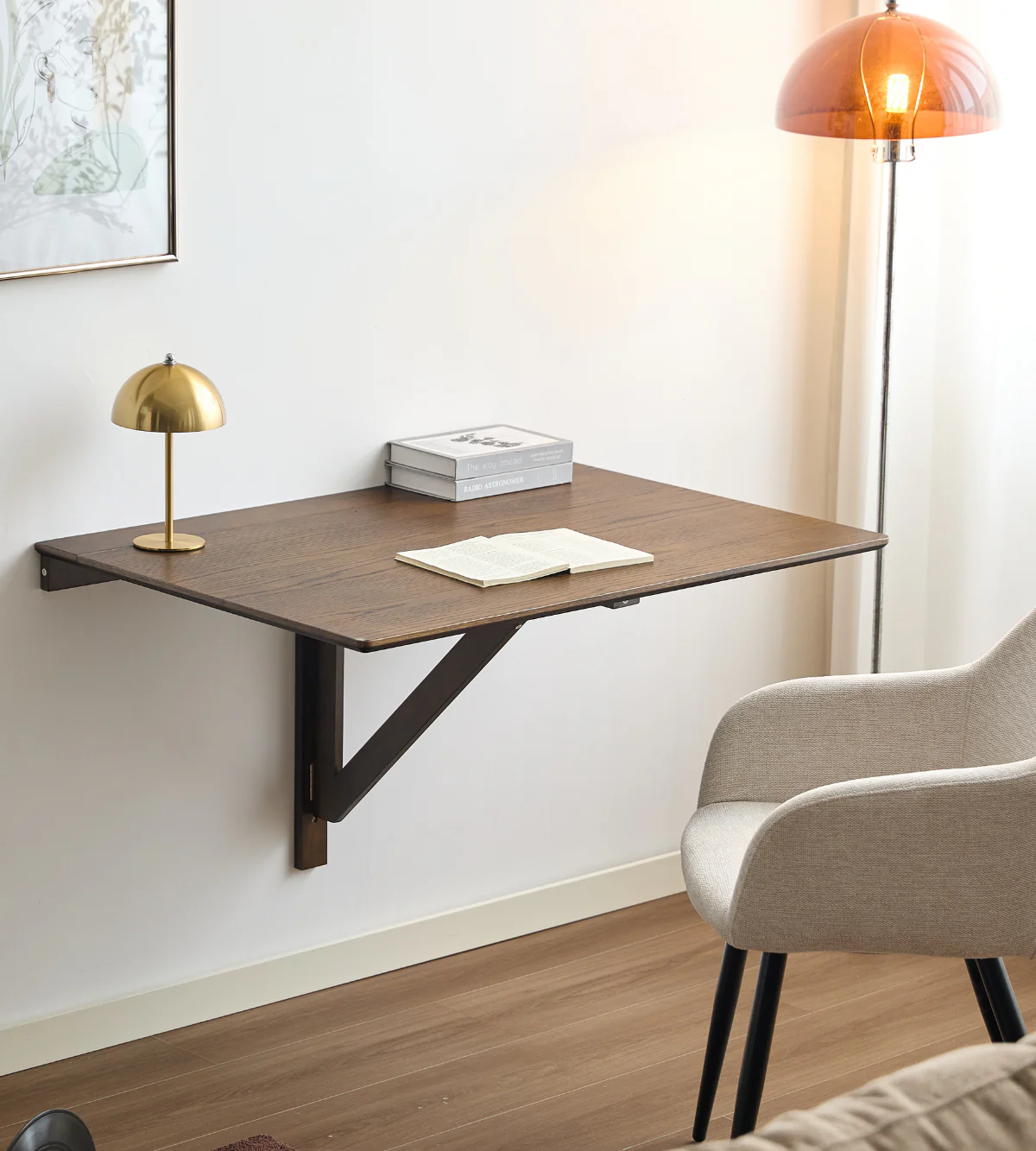 Tiago vägghängt bord i rökt ek 100x70 cm - Image 7