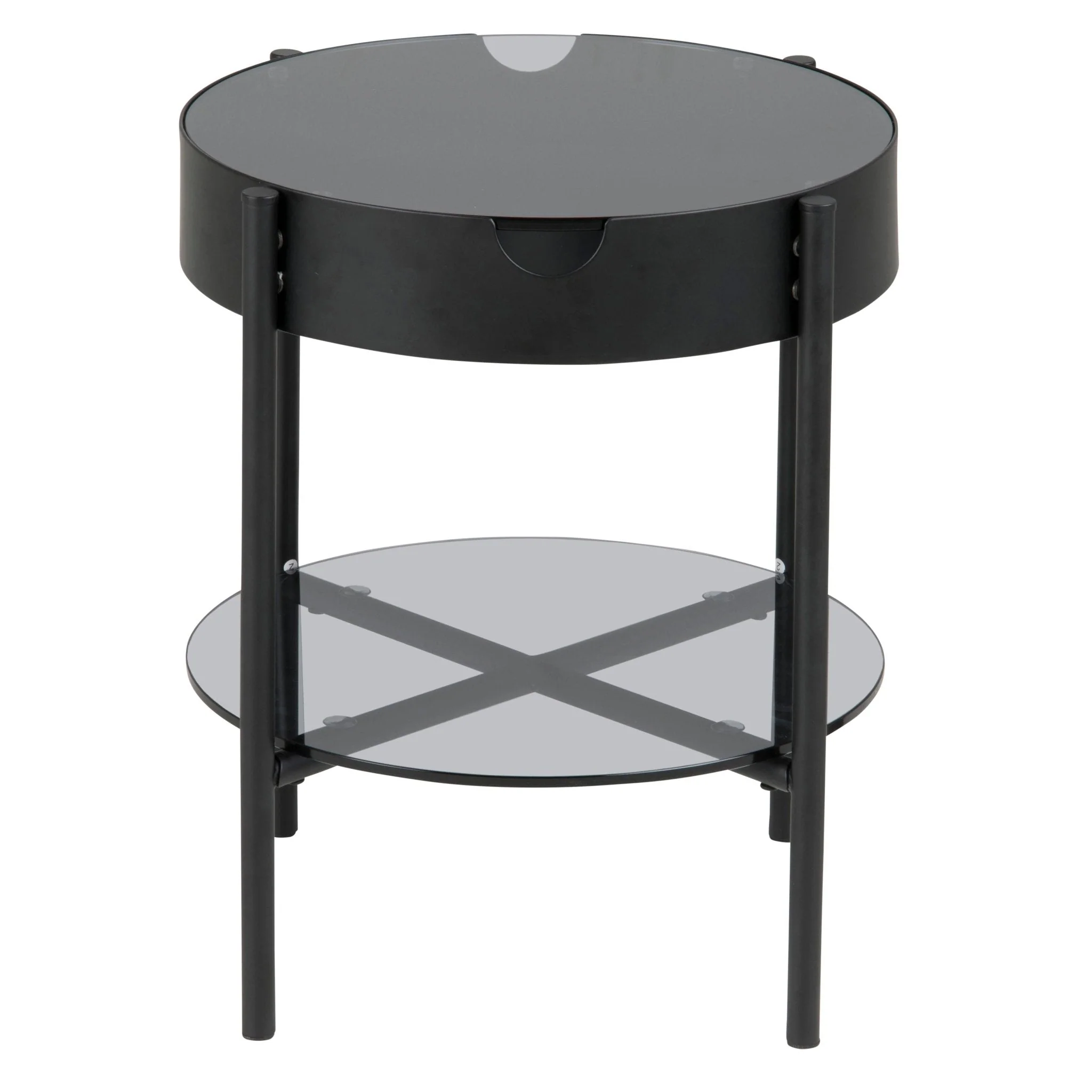 Tipton soffbord i svart med ben i glas och metall 50x45x45 cm - Image 3