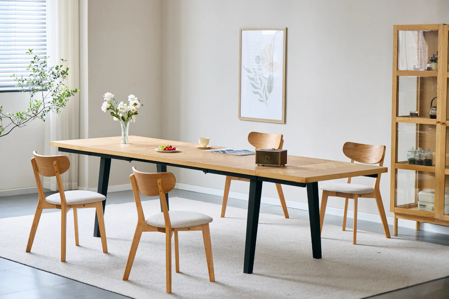 Valeria matbord med fiskbensmönster 200×90 cm i lackad ekfanér - Image 12