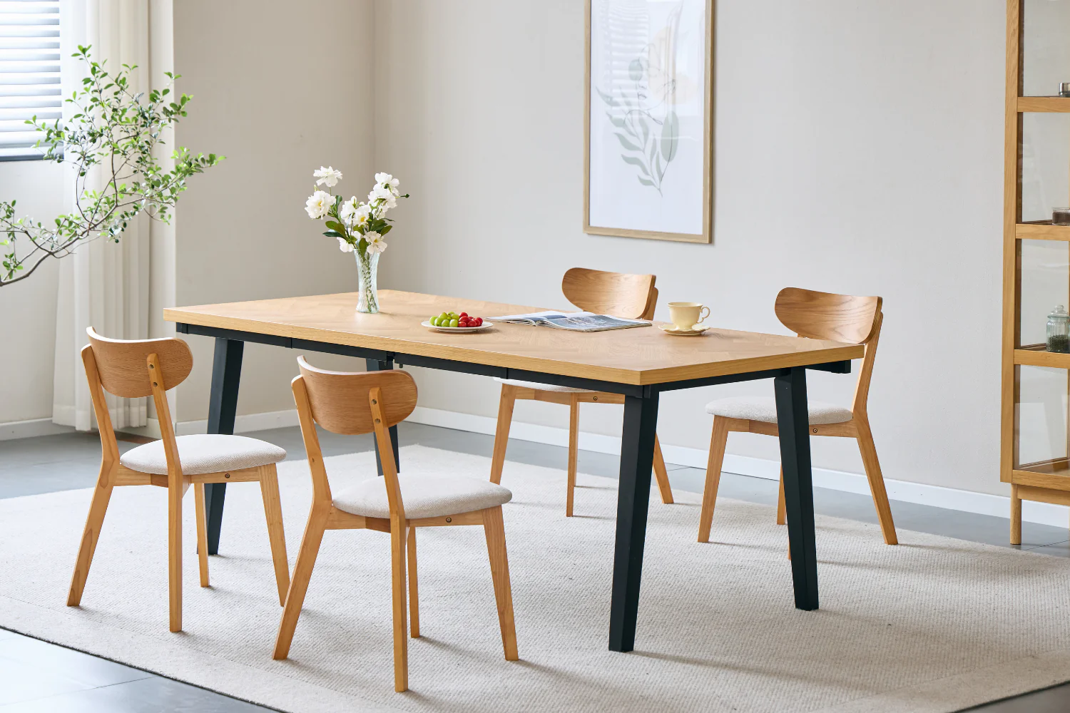 Valeria matbord med fiskbensmönster 200×90 cm i lackad ekfanér - Image 13