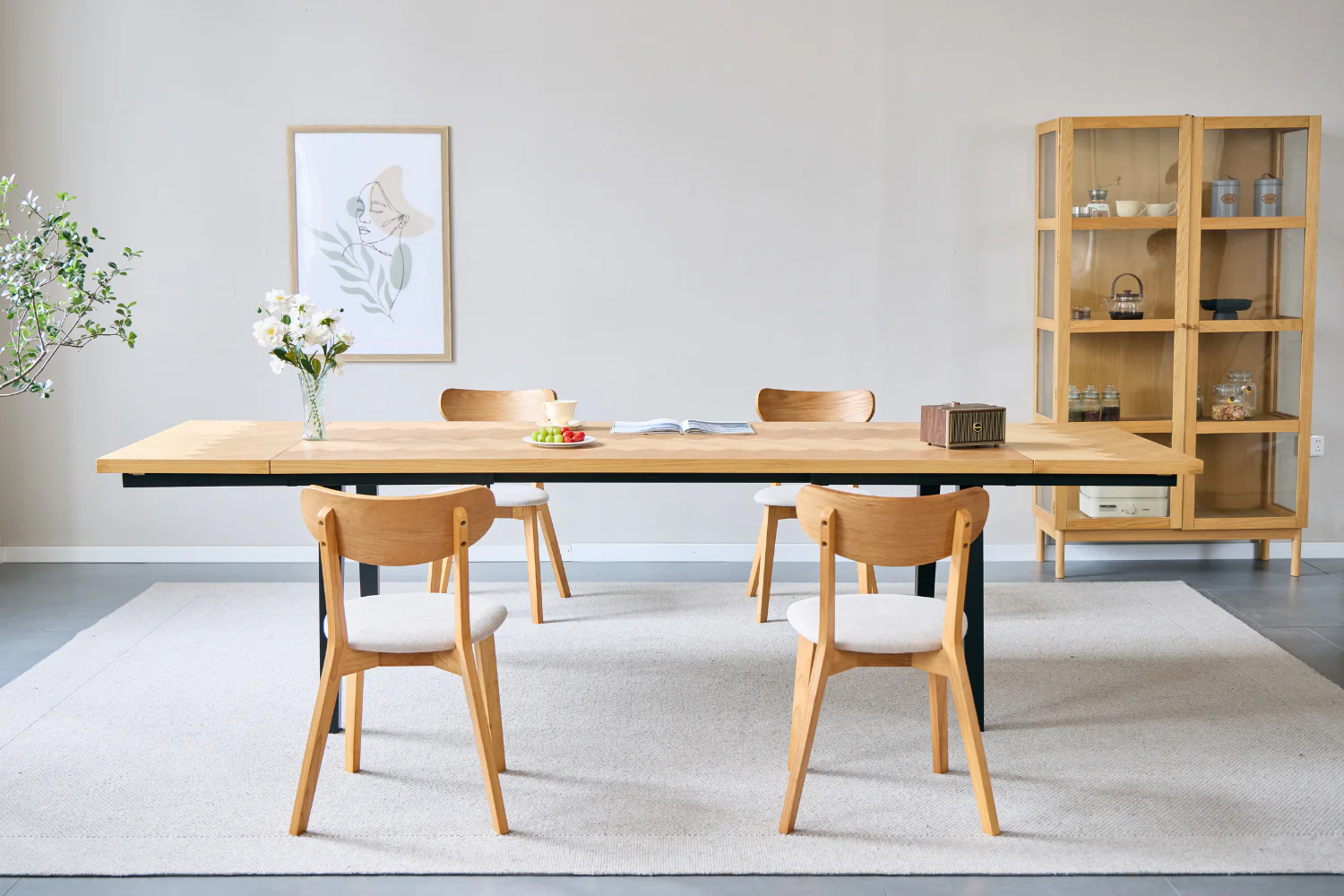 Valeria matbord med fiskbensmönster 200×90 cm i lackad ekfanér - Image 14