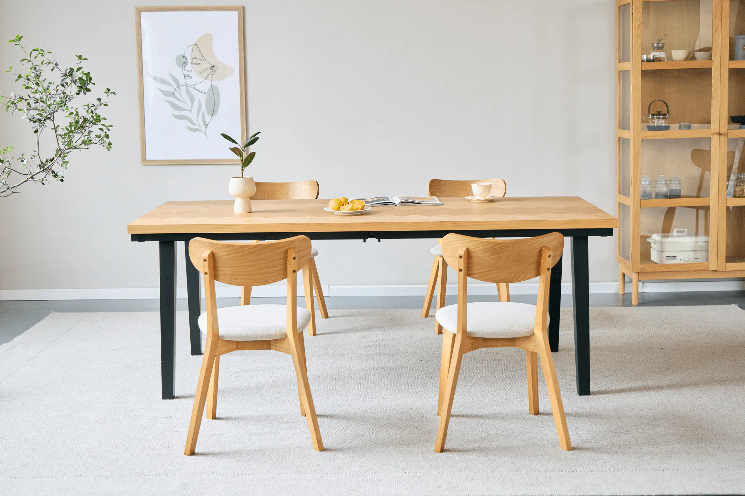 Valeria matbord med fiskbensmönster 200×90 cm i lackad ekfanér - Image 2