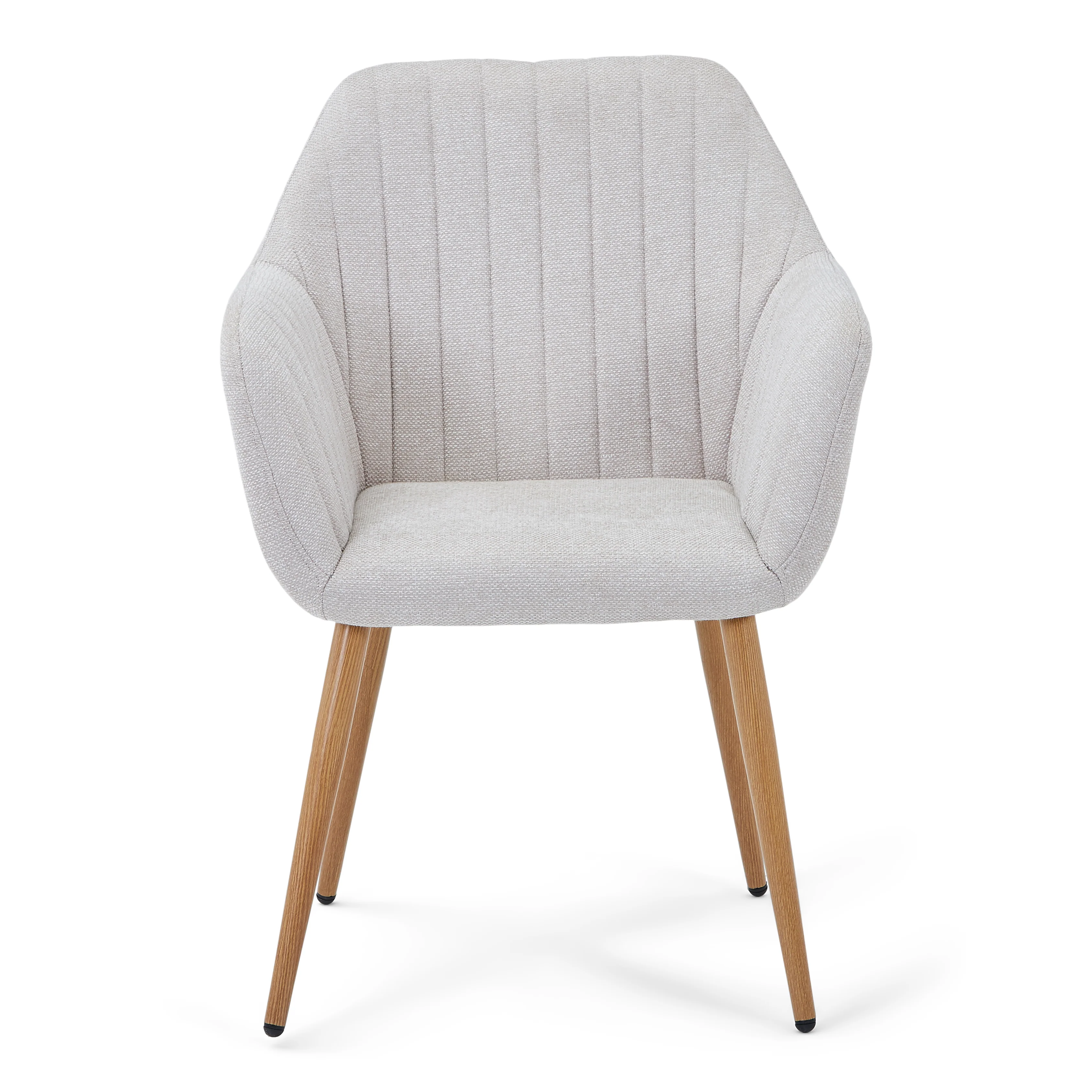 Vanessa matstol med armstöd - beige textil och eklook - Image 3