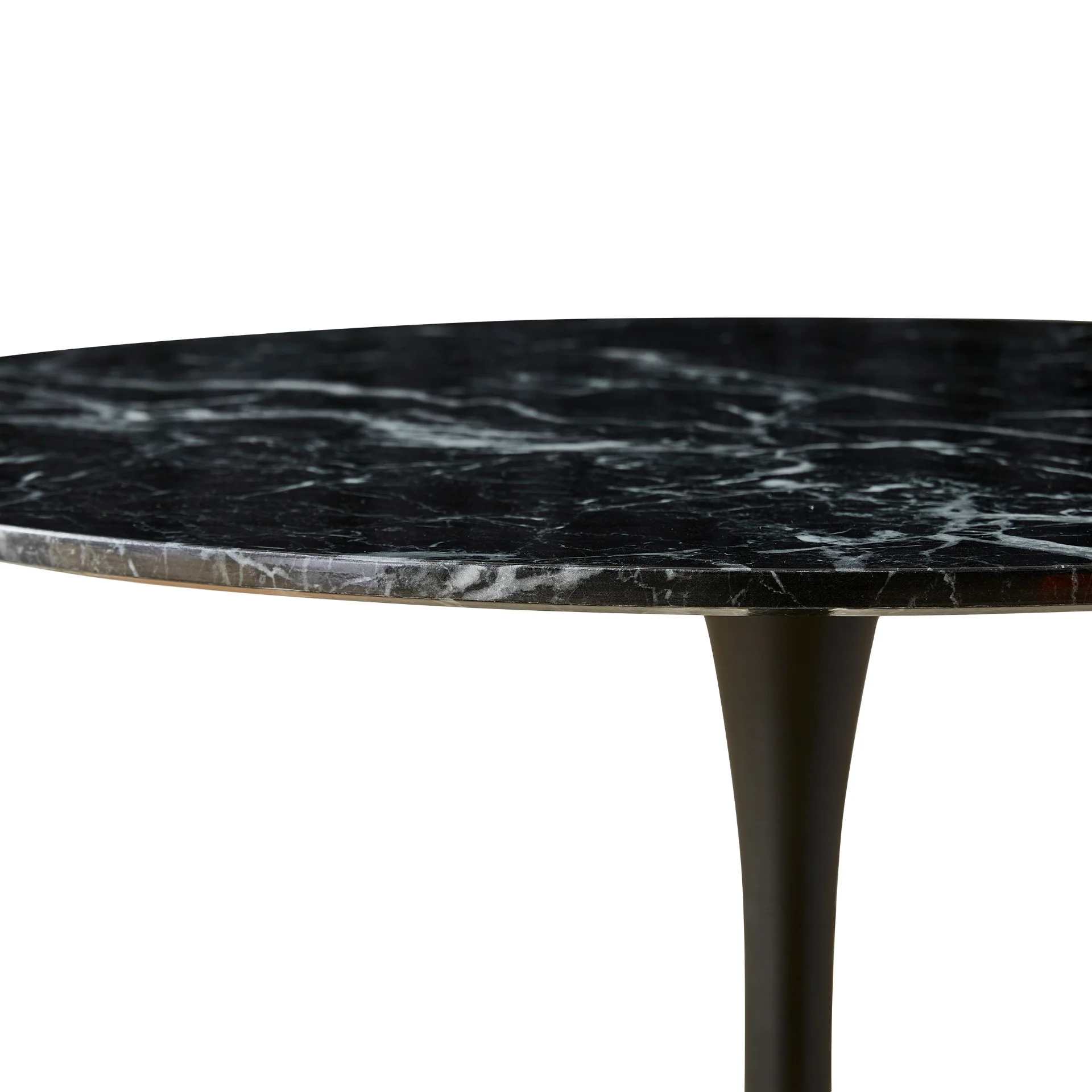 Zander - Runt svart matbord med marmorlook, 100 cm - Image 5