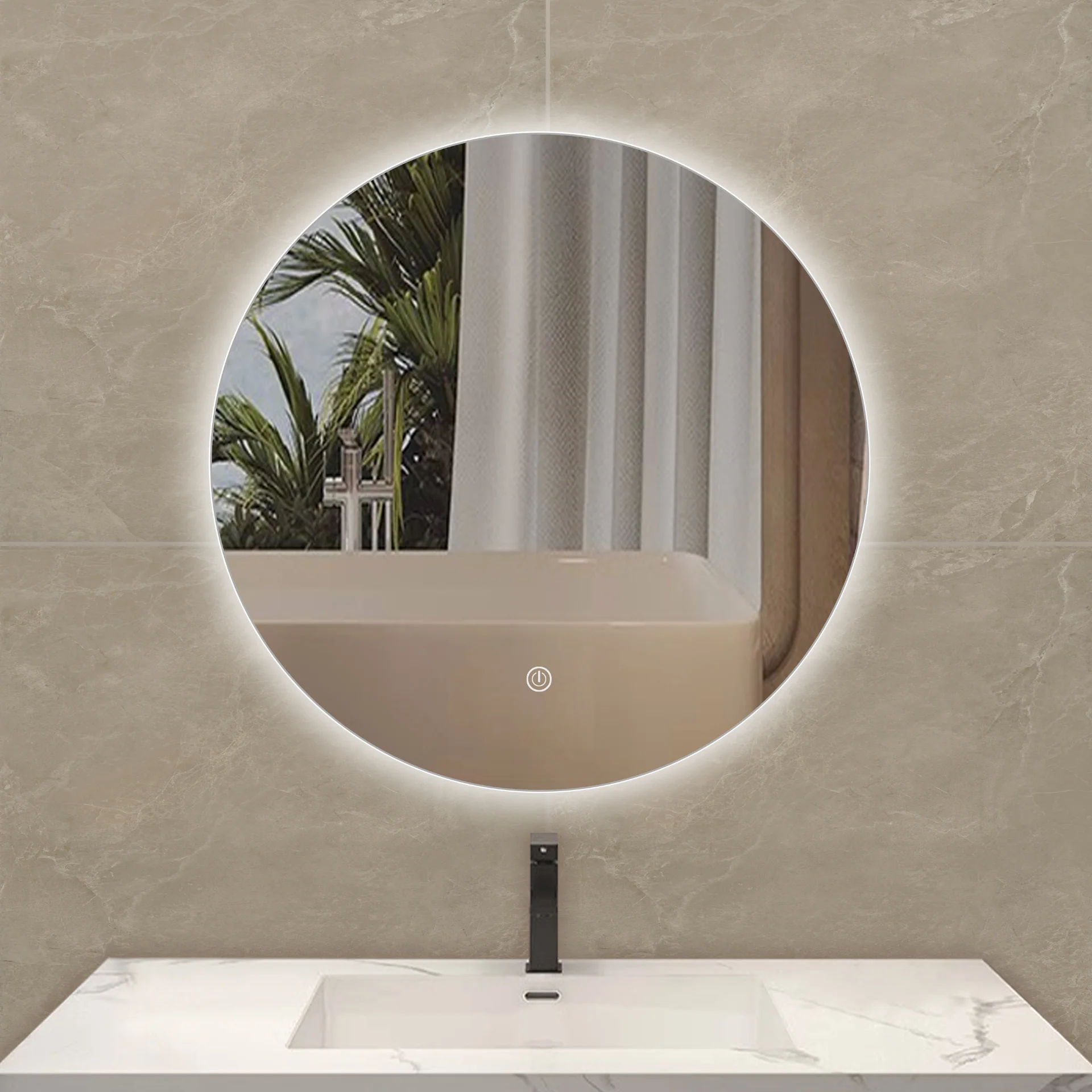 Zarah rund spegel med LED-belysning 60 cm - Image 2